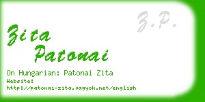zita patonai business card